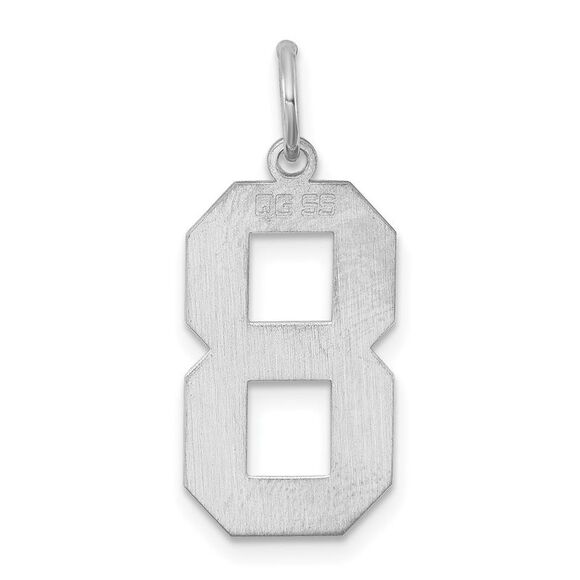 Sterling Silver, Athletic Collection, Large Polished Number 8 Pendant - Picture 3 of 6